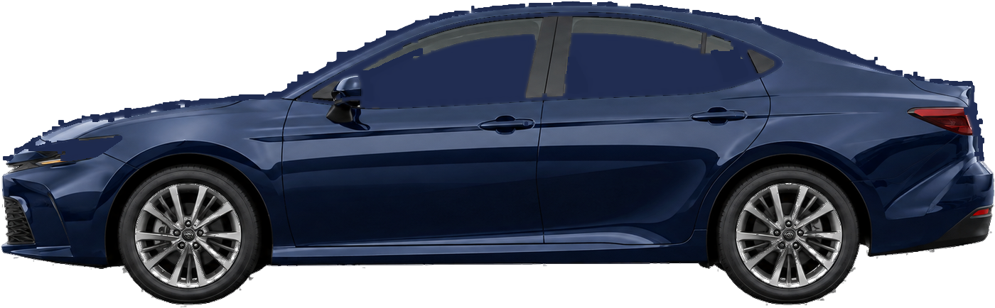 Exact side profile of a dark navy sedan, used to select the damaged panel.