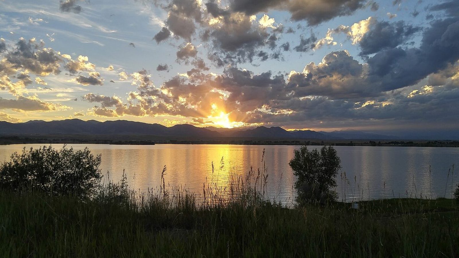 Sunset over Standley Lake in Westminster, Colorado